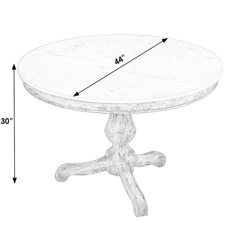Table de salle à manger ronde en marbre Danielle 44 sur piédestal