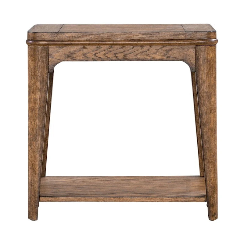 Table d'appoint Ashford Sienna Brown avec bois de chêne
