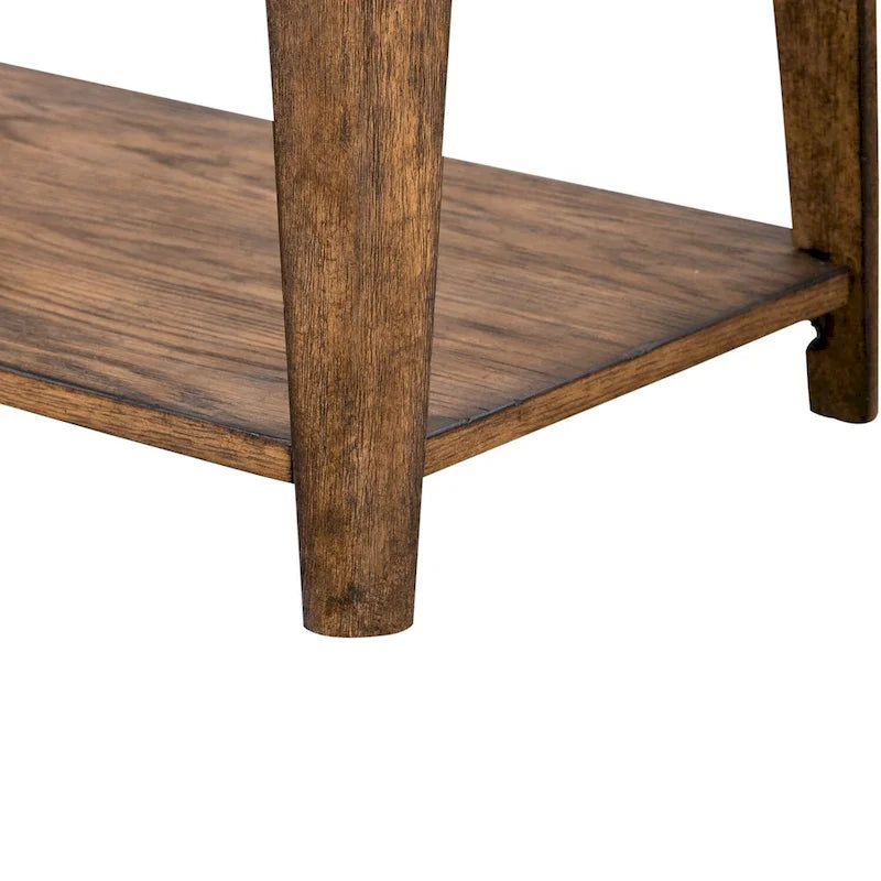 Table d'appoint Ashford Sienna Brown avec bois de chêne