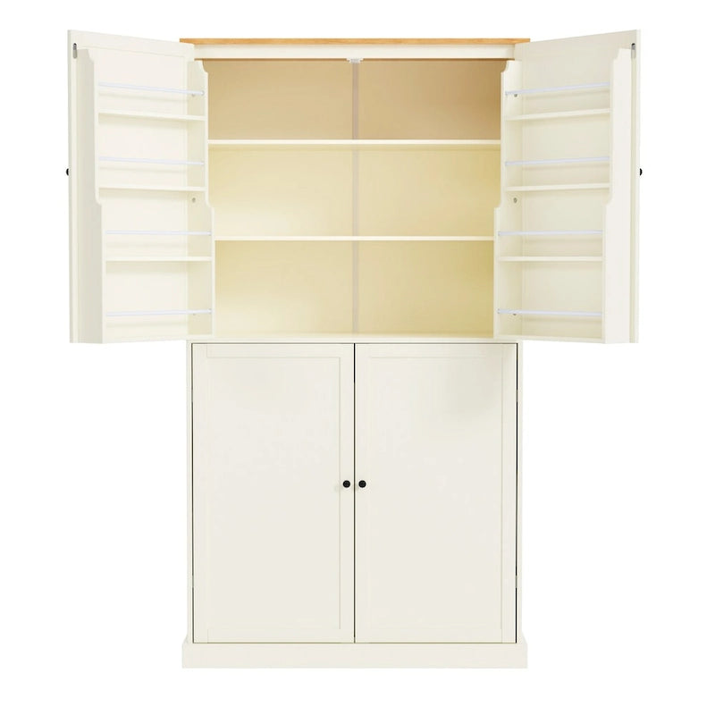 Armoire de rangement de cuisine autoportante de 40,2 x 20 x 71,3 pouces de haut, avec 2 tiroirs, 2 étagères réglables et 8 étagères de porte.