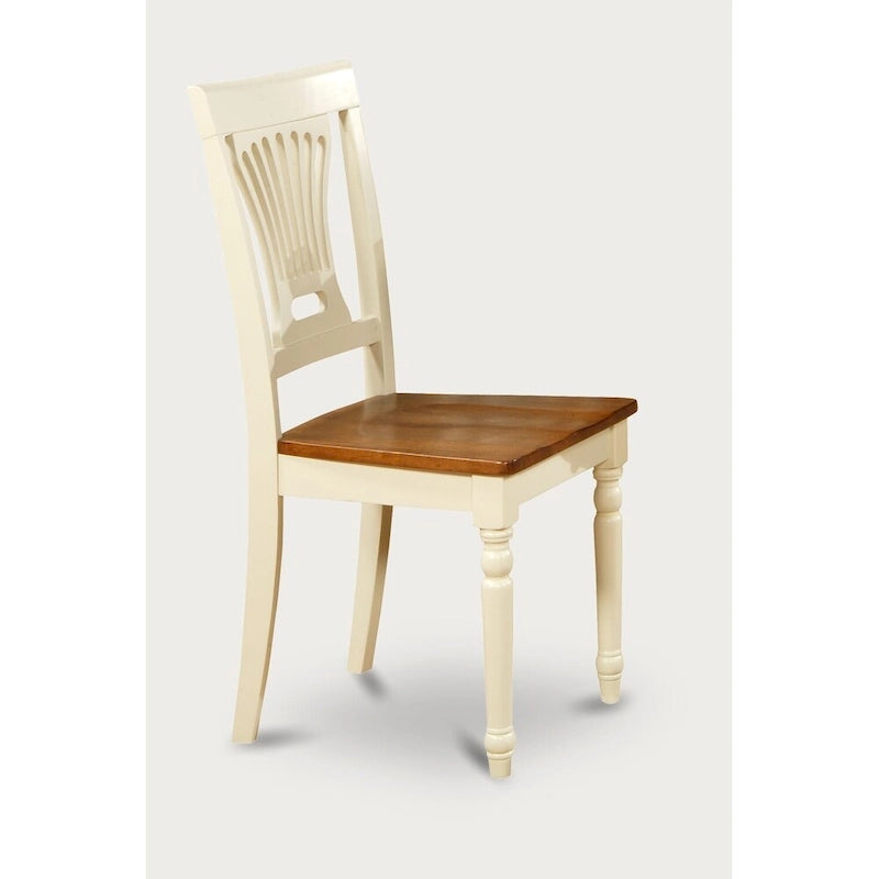 Ensemble de table de cuisine 3 pièces East West Furniture : une table ronde et 2 chaises de salle à manger, coloris Buttermilk et Cerisier (options d’assise)