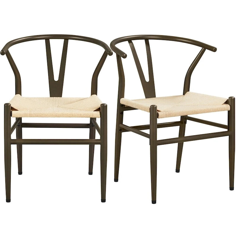 Chaise de salle à manger Yaheetech moderne en forme de Y avec structure en métal massif