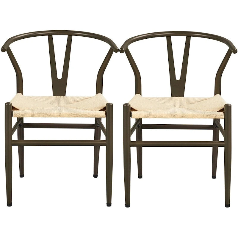 Chaise de salle à manger Yaheetech moderne en forme de Y avec structure en métal massif