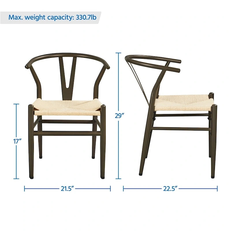 Chaise de salle à manger Yaheetech moderne en forme de Y avec structure en métal massif