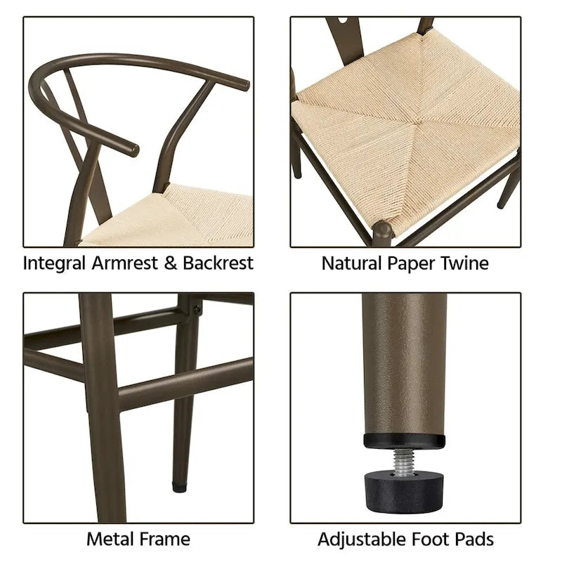 Chaise de salle à manger Yaheetech moderne en forme de Y avec structure en métal massif