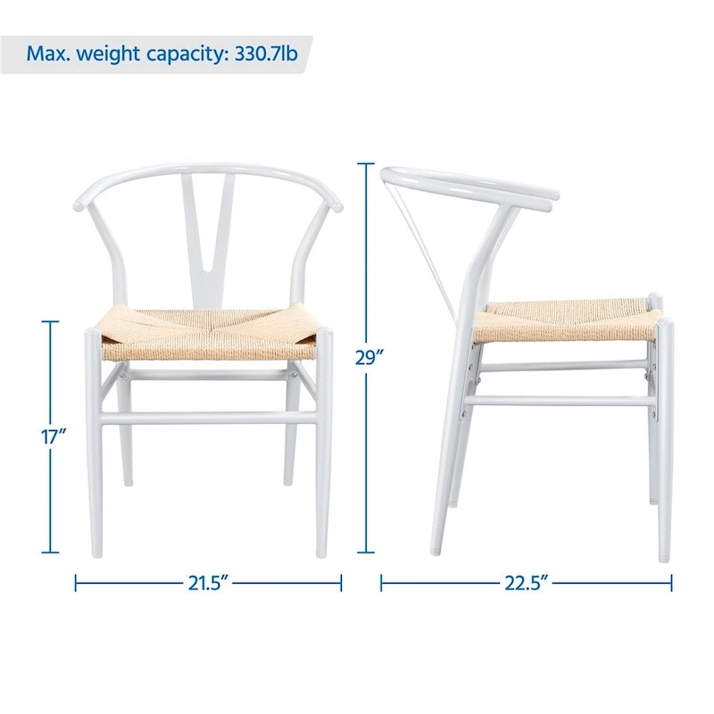 Chaise de salle à manger Yaheetech moderne en forme de Y avec structure en métal massif