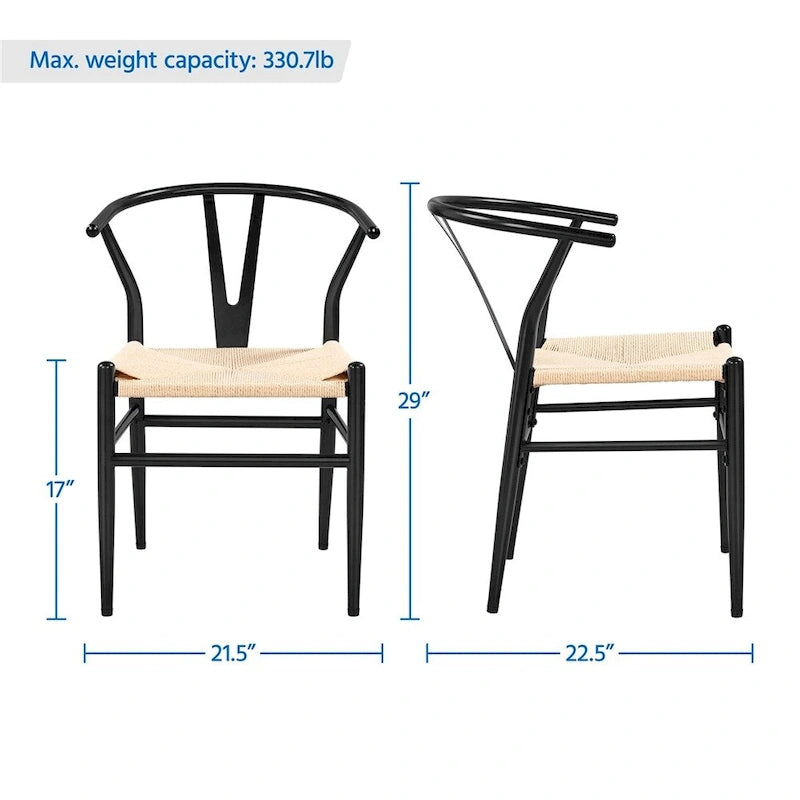 Chaise de salle à manger Yaheetech moderne en forme de Y avec structure en métal massif