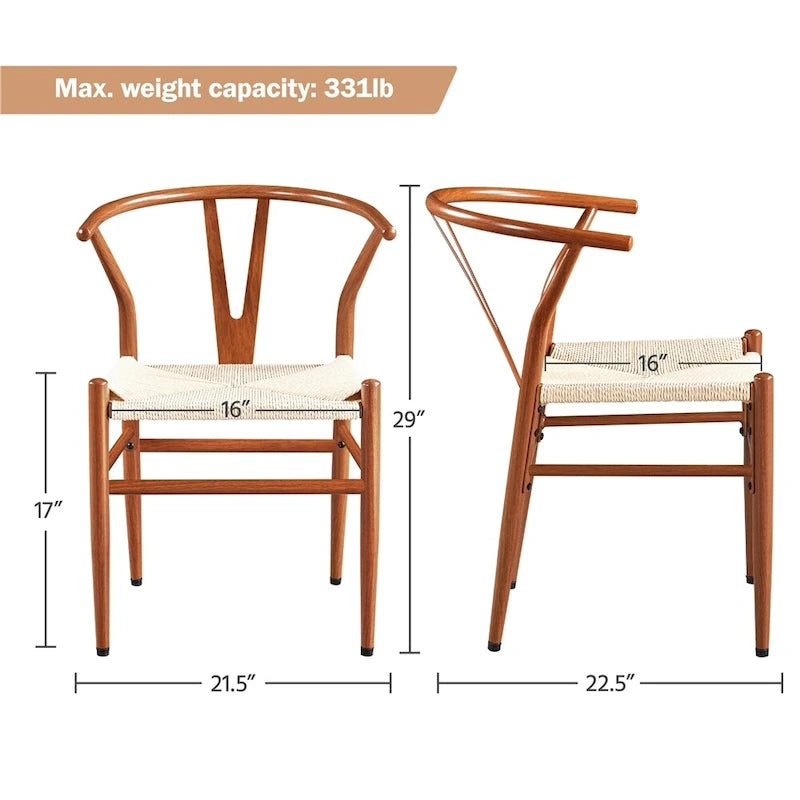Chaise de salle à manger Yaheetech moderne en forme de Y avec structure en métal massif