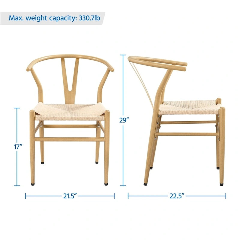 Chaise de salle à manger Yaheetech moderne en forme de Y avec structure en métal massif