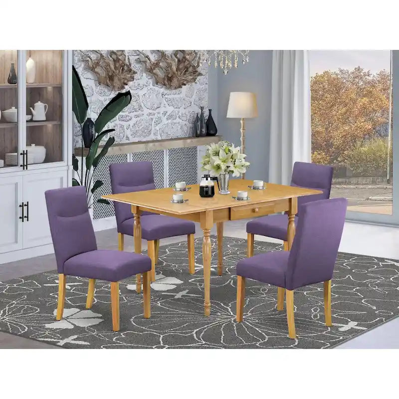 Ensemble de table East West Furniture comprenant une table de salle à manger rectangulaire avec abattant et des chaises (composition au choix)