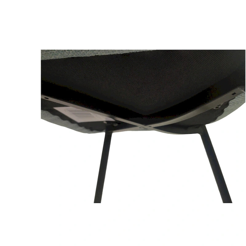 Ensemble de 4 chaises de salle à manger, chaises d'appoint rembourrées en lin avec assise rembourrée et pieds robustes en métal noir.