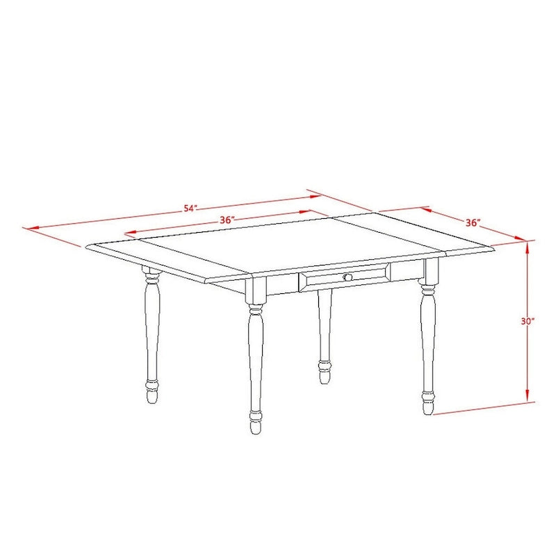 Ensemble de salle à manger East West Furniture comprenant une table rectangulaire à abattants et des chaises (options de finition).