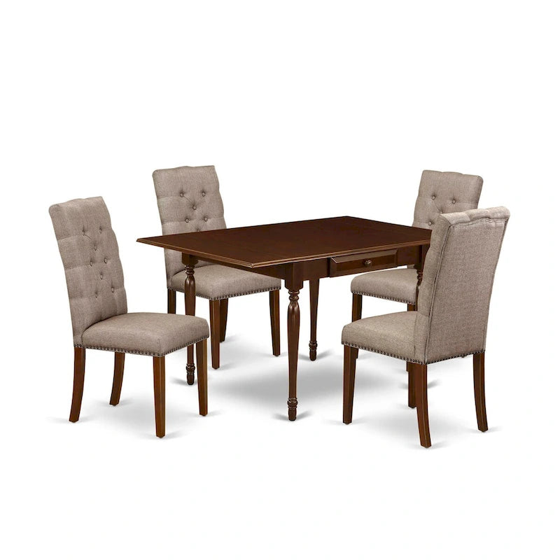 Ensemble de salle à manger East West Furniture comprenant une table rectangulaire à abattants et des chaises (options de finition).