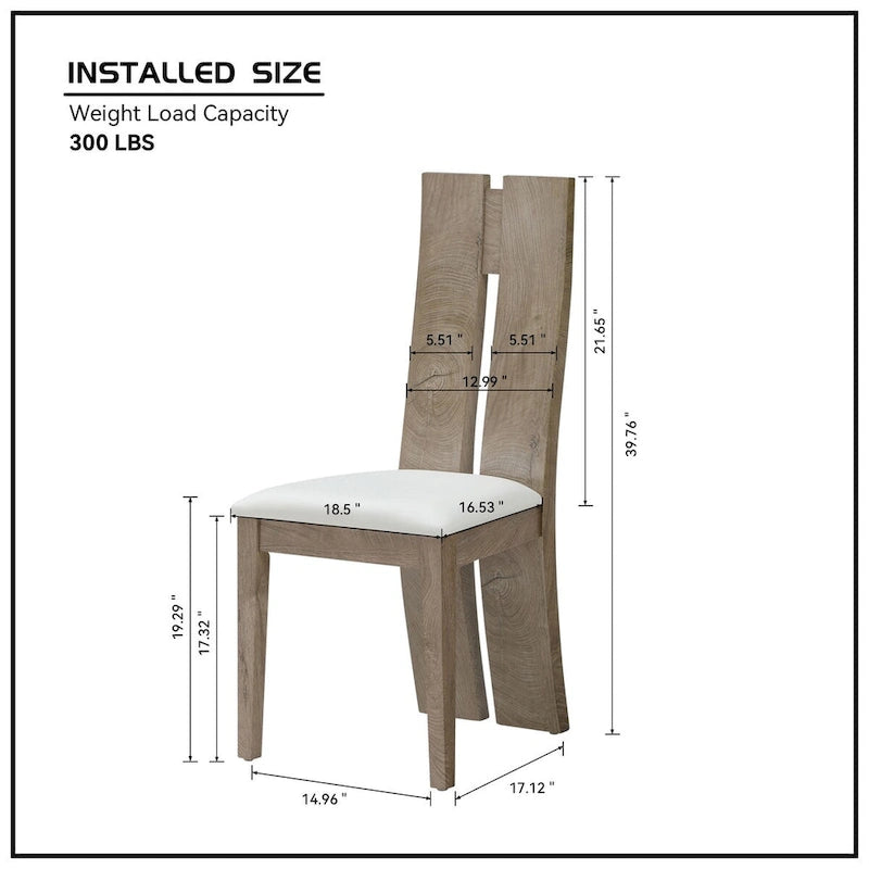 Ensemble de 2 chaises de salle à manger en similicuir avec dossier haut
