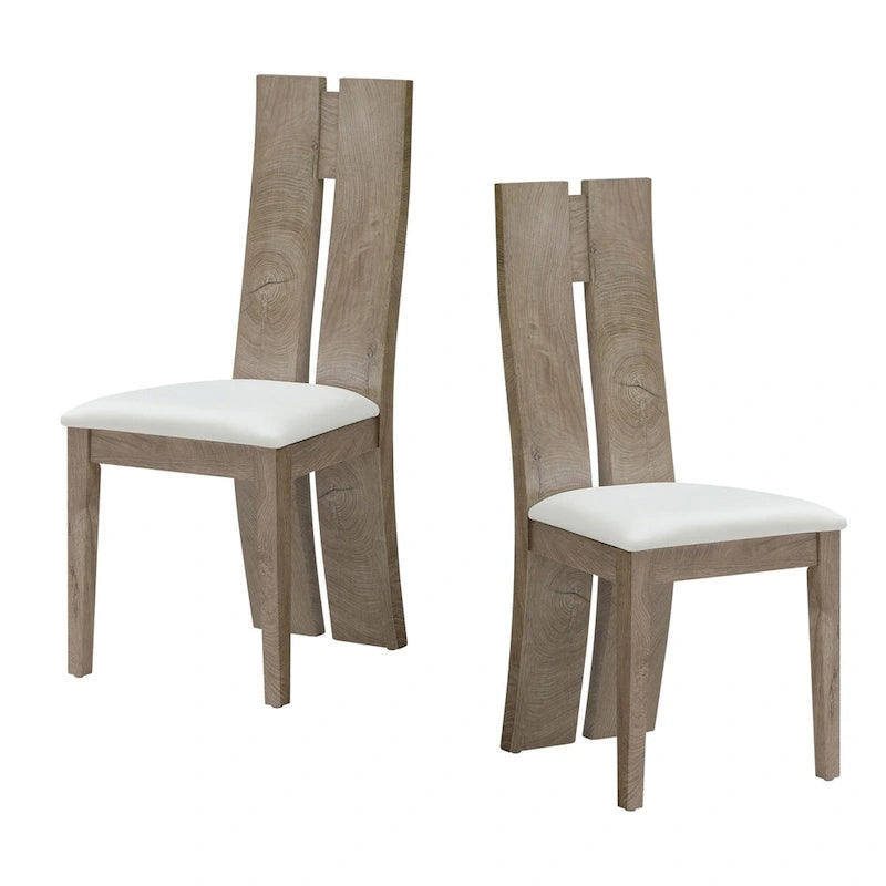 Ensemble de 2 chaises de salle à manger en similicuir avec dossier haut