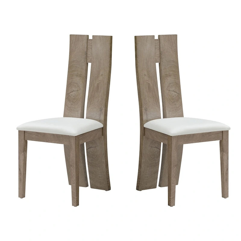 Ensemble de 2 chaises de salle à manger en similicuir avec dossier haut