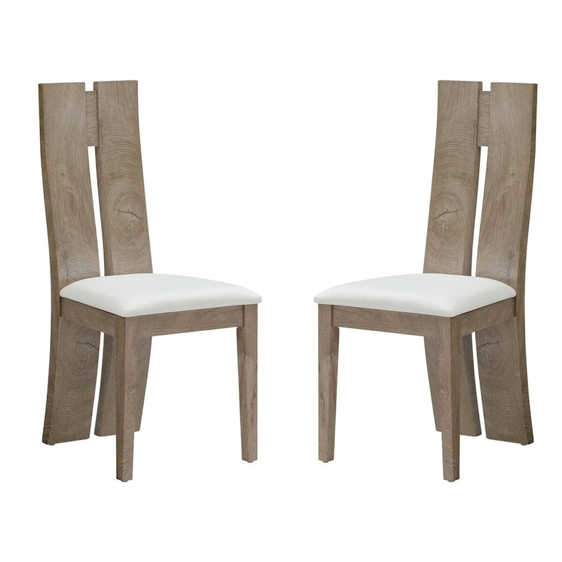Ensemble de 2 chaises de salle à manger en similicuir avec dossier haut
