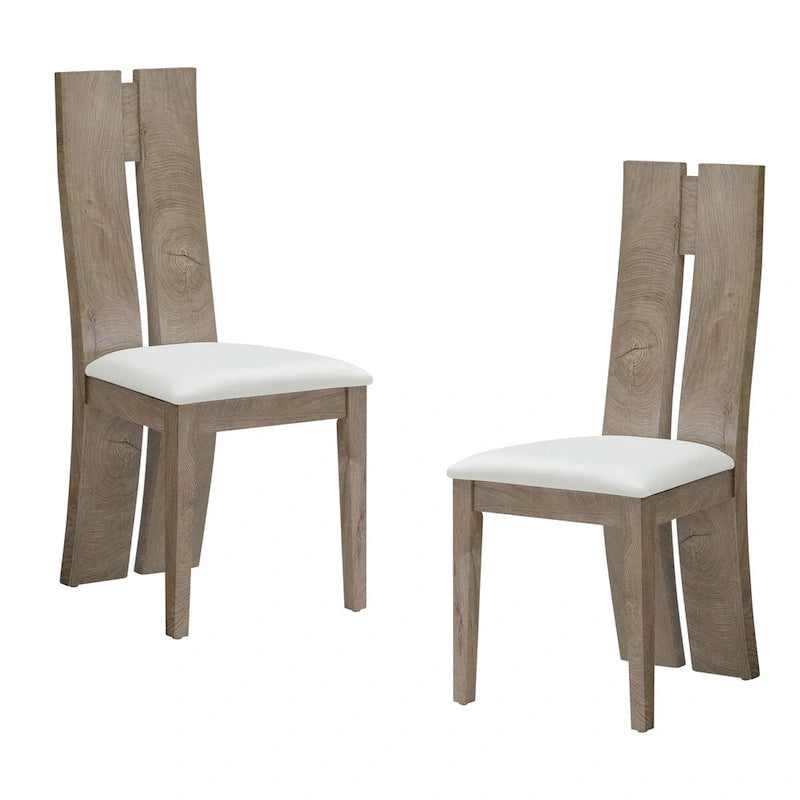 Ensemble de 2 chaises de salle à manger en similicuir avec dossier haut