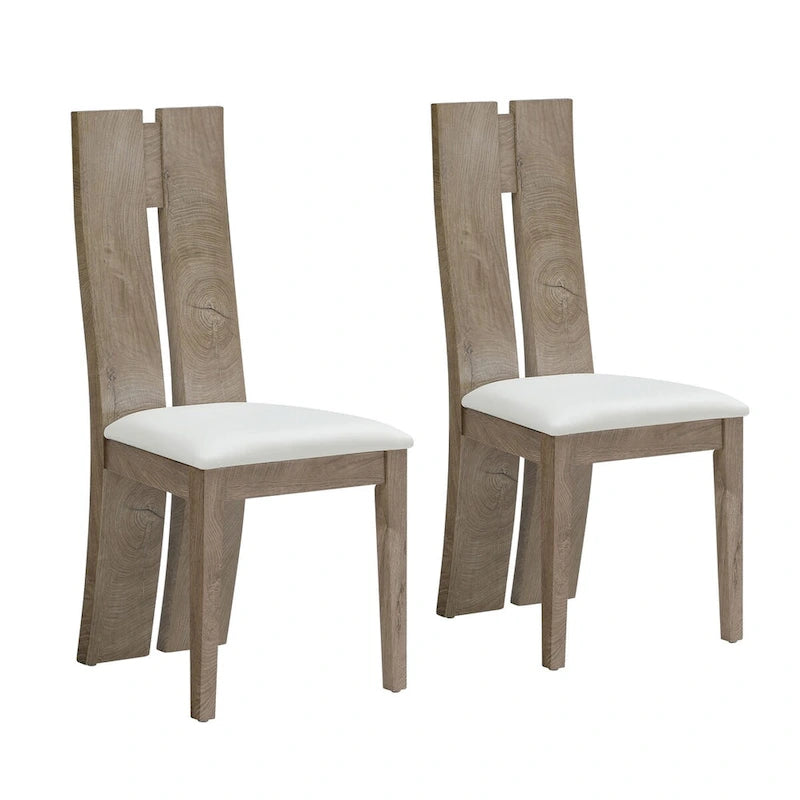 Ensemble de 2 chaises de salle à manger en similicuir avec dossier haut