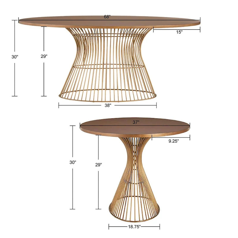 Table de salle à manger ovale en bronze Mercer d'INK+IVY