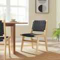Chaise de salle à manger Saoirse en bois et corde tressée - Lot de 2