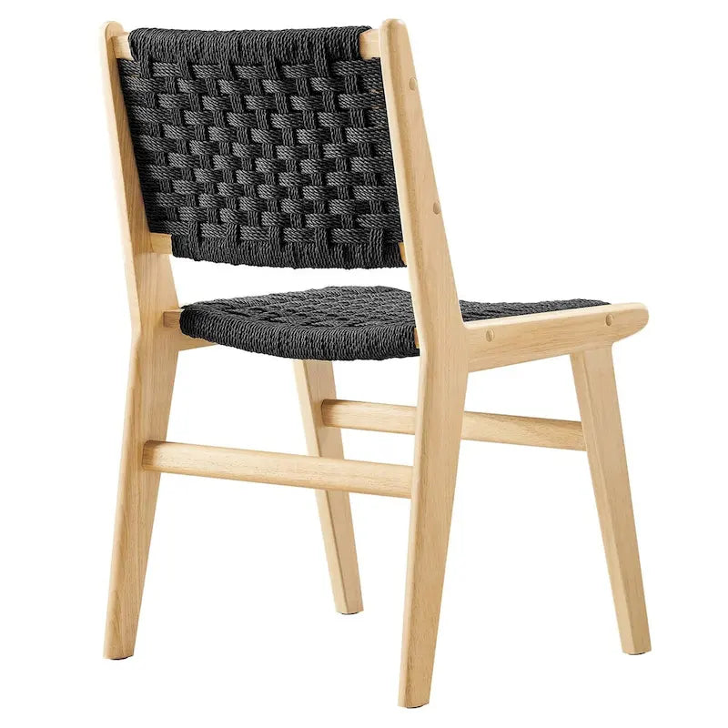 Chaise de salle à manger Saoirse en bois et corde tressée - Lot de 2
