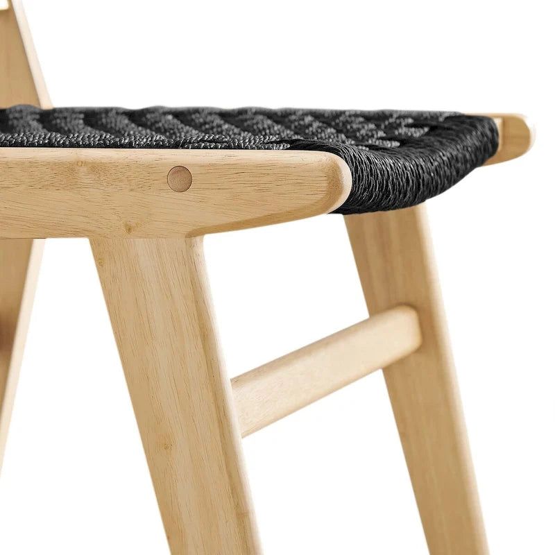 Chaise de salle à manger Saoirse en bois et corde tressée - Lot de 2