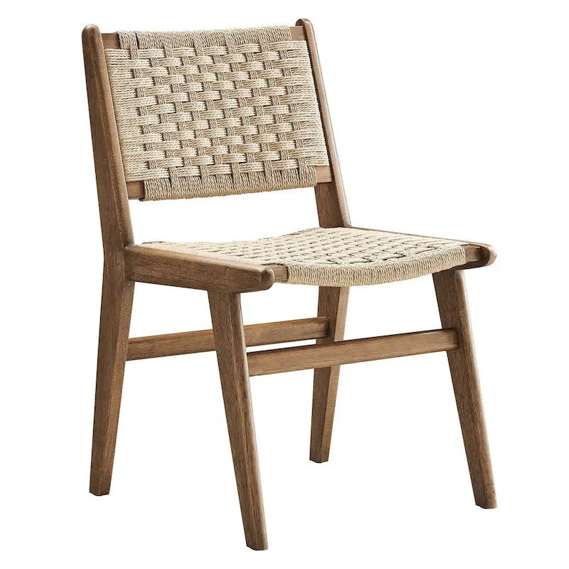 Chaise de salle à manger Saoirse en bois et corde tressée - Lot de 2