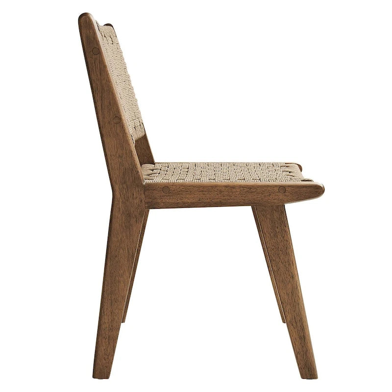 Chaise de salle à manger Saoirse en bois et corde tressée - Lot de 2