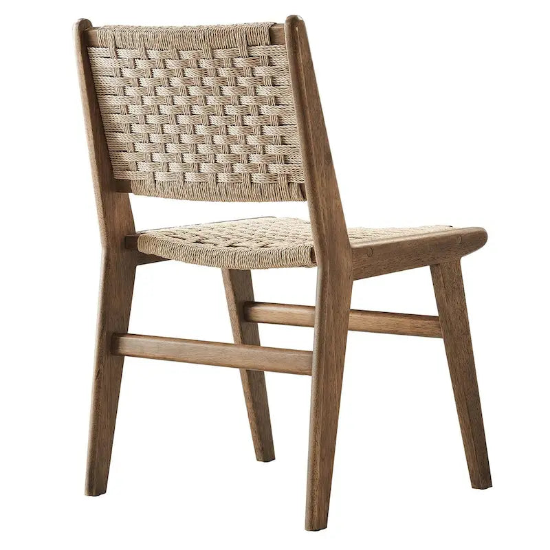Chaise de salle à manger Saoirse en bois et corde tressée - Lot de 2