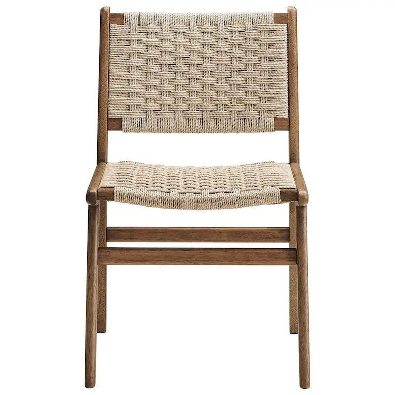 Chaise de salle à manger Saoirse en bois et corde tressée - Lot de 2