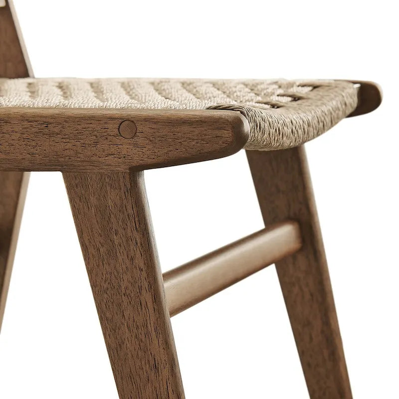 Chaise de salle à manger Saoirse en bois et corde tressée - Lot de 2