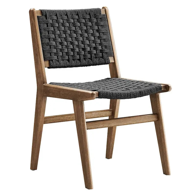 Chaise de salle à manger Saoirse en bois et corde tressée - Lot de 2
