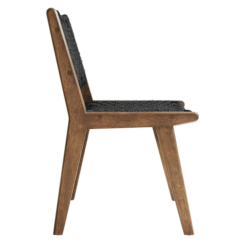 Chaise de salle à manger Saoirse en bois et corde tressée - Lot de 2