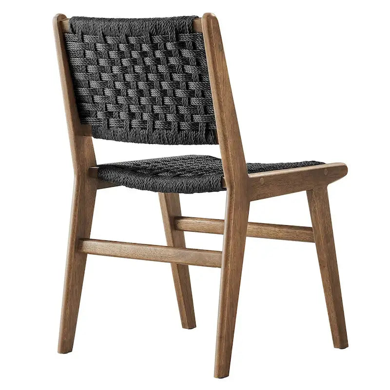 Chaise de salle à manger Saoirse en bois et corde tressée - Lot de 2