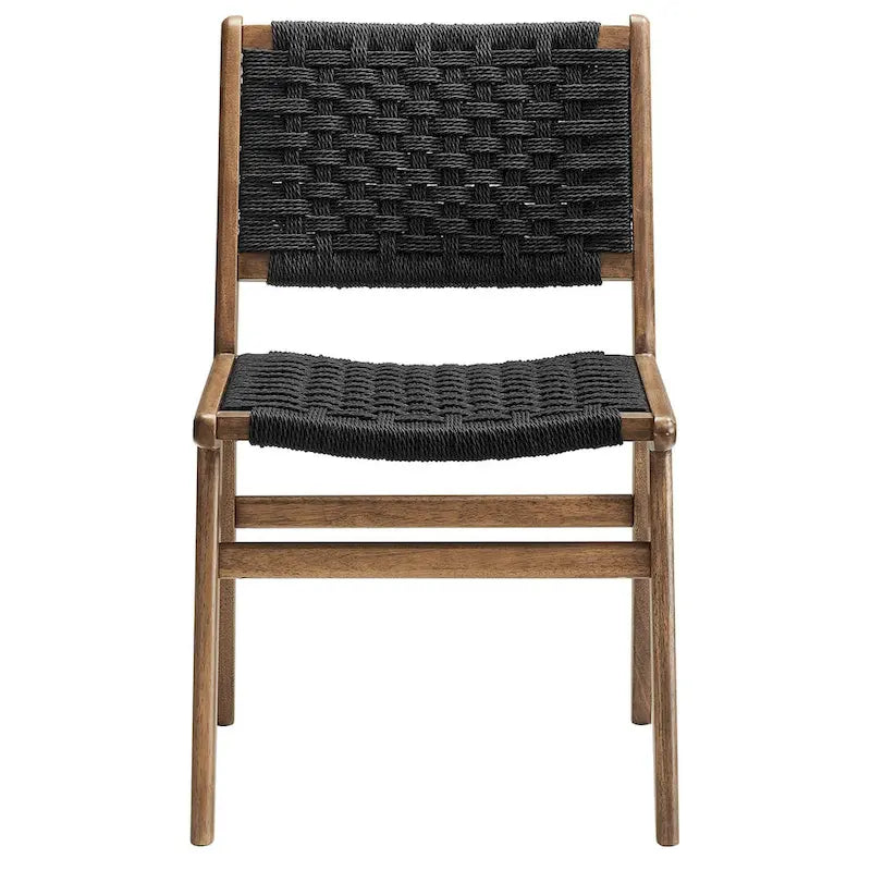 Chaise de salle à manger Saoirse en bois et corde tressée - Lot de 2