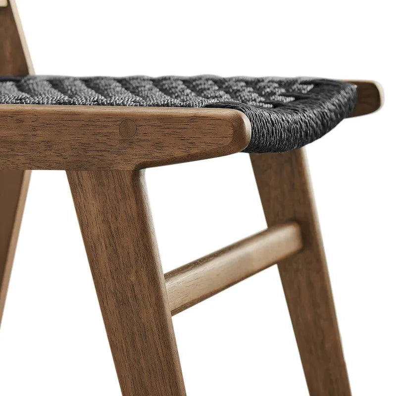 Chaise de salle à manger Saoirse en bois et corde tressée - Lot de 2