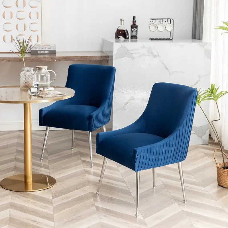 Ensemble de 8 chaises de salle à manger SEYNAR en velours glamour moderne, chaise de coiffeuse capitonnée pour salon (table non incluse)
