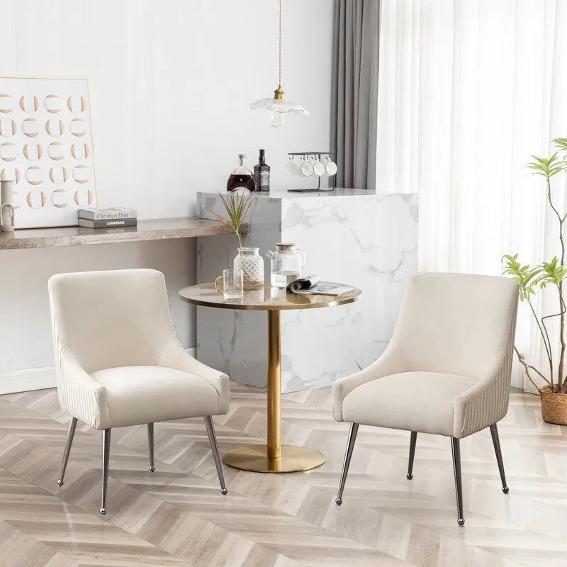 Ensemble de 8 chaises de salle à manger SEYNAR en velours glamour moderne, chaise de coiffeuse capitonnée pour salon (table non incluse)