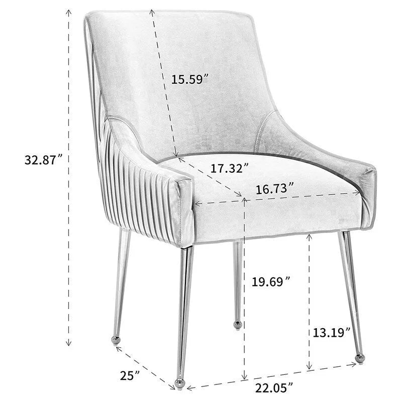 Ensemble de 8 chaises de salle à manger SEYNAR en velours glamour moderne, chaise de coiffeuse capitonnée pour salon (table non incluse)