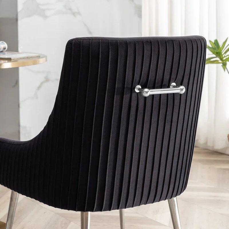Ensemble de 8 chaises de salle à manger SEYNAR en velours glamour moderne, chaise de coiffeuse capitonnée pour salon (table non incluse)