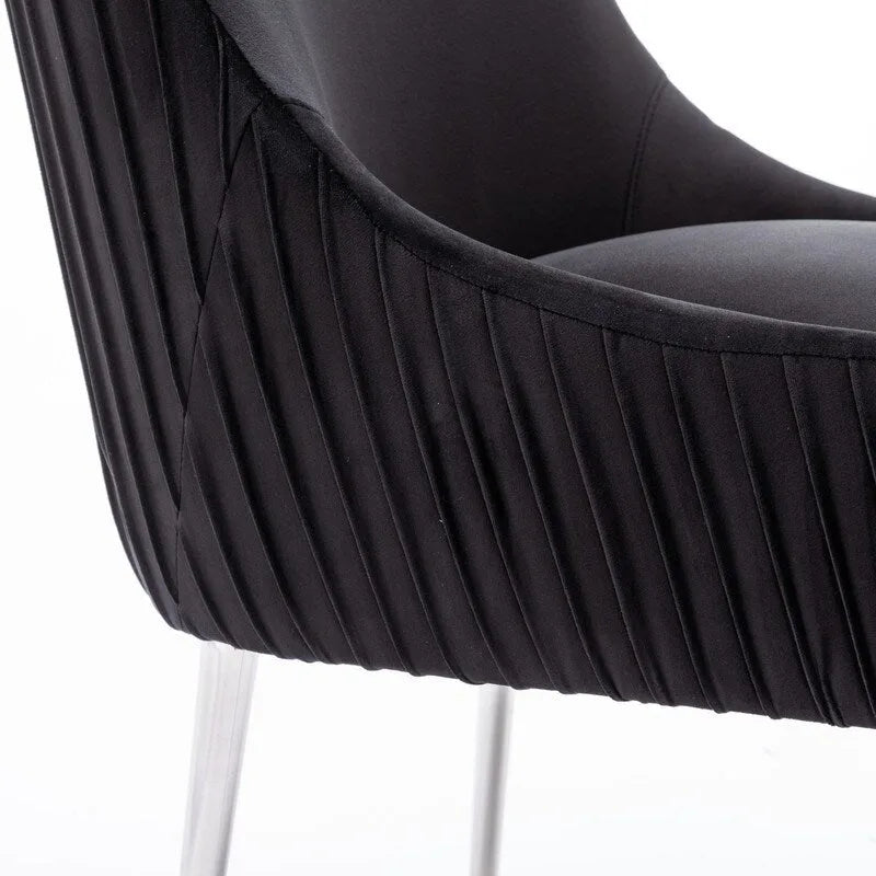 Ensemble de 8 chaises de salle à manger SEYNAR en velours glamour moderne, chaise de coiffeuse capitonnée pour salon (table non incluse)