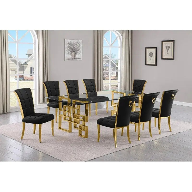 Ensemble de salle à manger Best Quality Furniture D223/4-SC320-7 avec 95 verres de 15 mm