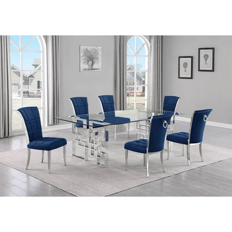 Ensemble de salle à manger Best Quality Furniture D223/4-SC320-7 avec 95 verres de 15 mm