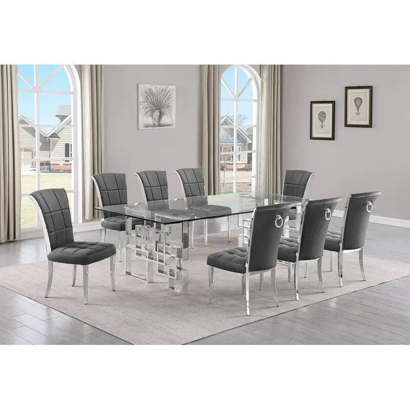 Ensemble de salle à manger Best Quality Furniture D223/4-SC320-7 avec 95 verres de 15 mm