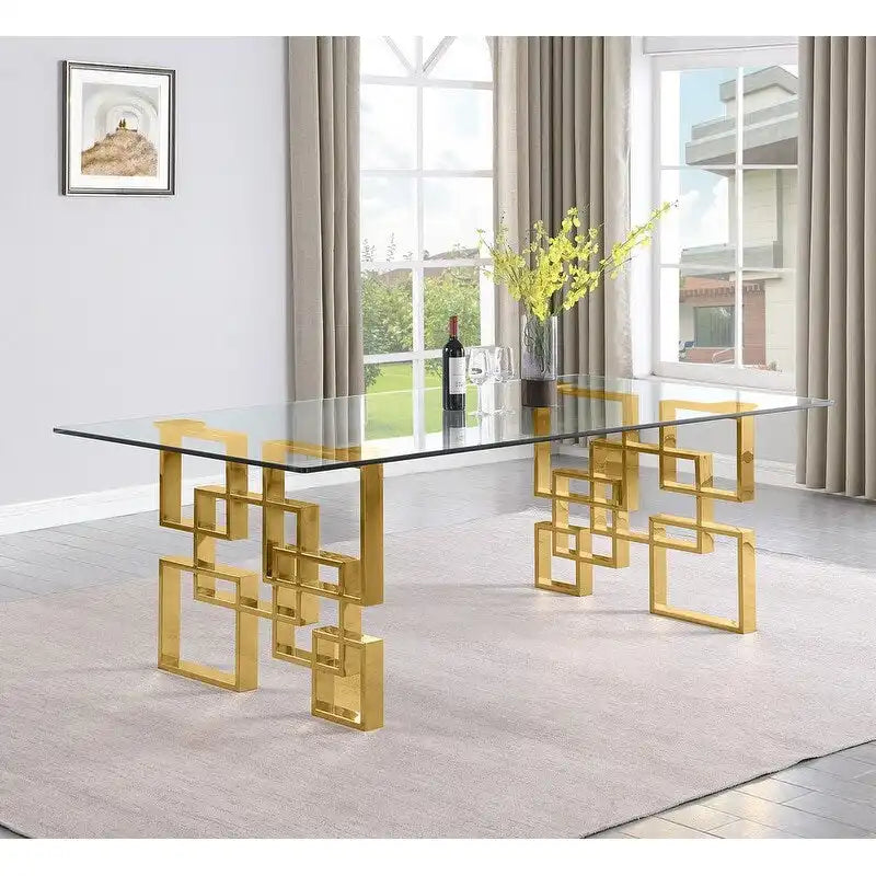 Ensemble de salle à manger Best Quality Furniture D223/4-SC320-7 avec 95 verres de 15 mm