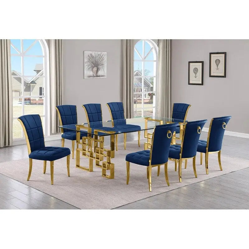 Ensemble de salle à manger Best Quality Furniture D223/4-SC320-7 avec 95 verres de 15 mm