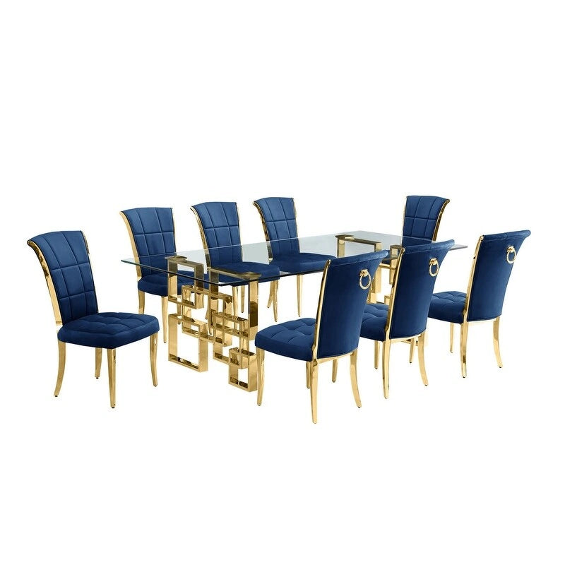 Ensemble de salle à manger Best Quality Furniture D223/4-SC320-7 avec 95 verres de 15 mm