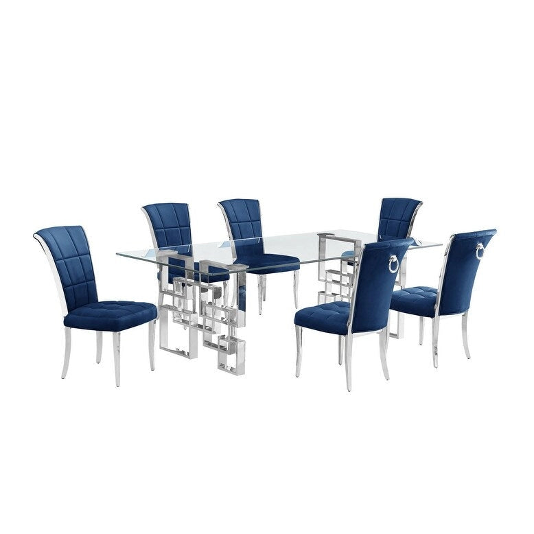 Ensemble de salle à manger Best Quality Furniture D223/4-SC320-7 avec 95 verres de 15 mm