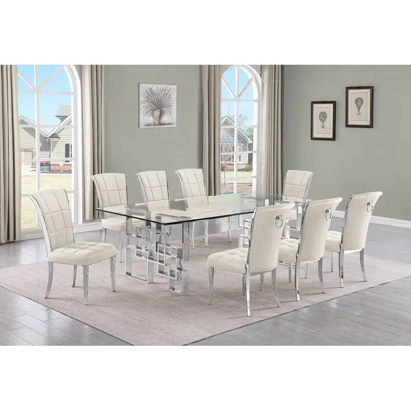 Ensemble de salle à manger Best Quality Furniture D223/4-SC320-7 avec 95 verres de 15 mm